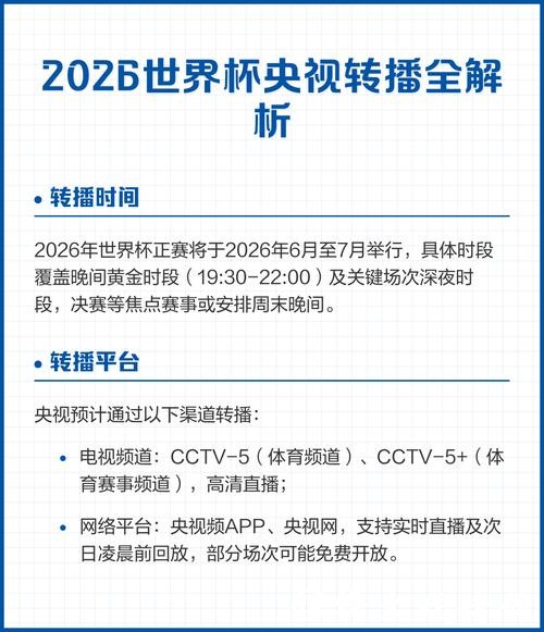 2026年世界杯央视直播全程赛况解析 2026年世界杯央视直播全程赛况解析
